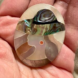 Vintage Lady in Hat Brooch